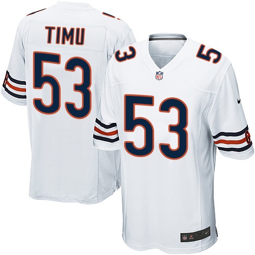 Men's Nike Chicago Bears #53 John Timu Game White NFL Jersey