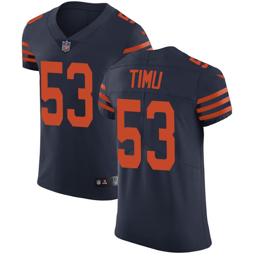 Men's Nike Chicago Bears #53 John Timu Elite Navy Blue Alternate NFL Jersey