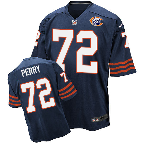Men's Nike Chicago Bears #72 William Perry Elite Navy Blue Throwback NFL Jersey