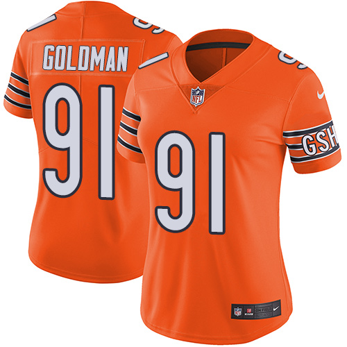 Women's Nike Chicago Bears #91 Eddie Goldman Limited Orange Rush Vapor Untouchable NFL Jersey