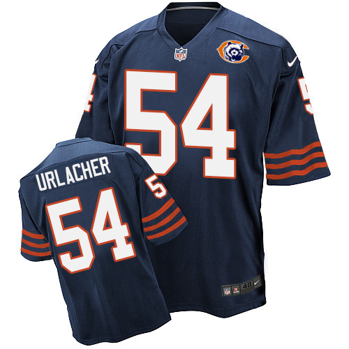 Men's Nike Chicago Bears #54 Brian Urlacher Elite Navy Blue Throwback NFL Jersey