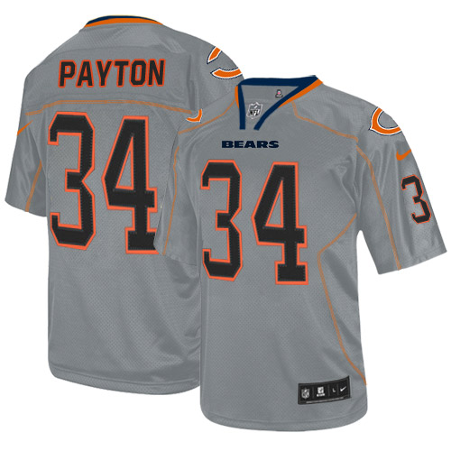 Youth Nike Chicago Bears #34 Walter Payton Elite Lights Out Grey NFL Jersey