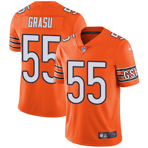 Men's Nike Chicago Bears #55 Hroniss Grasu Elite Orange Rush Vapor Untouchable NFL Jersey