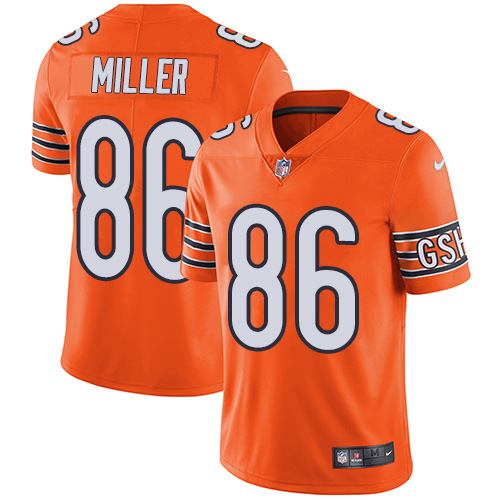 Men's Nike Chicago Bears #86 Zach Miller Elite Orange Rush Vapor Untouchable NFL Jersey