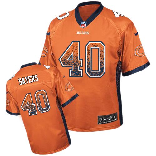 Men's Nike Chicago Bears #40 Gale Sayers Elite Orange Drift Fashion NFL Jersey