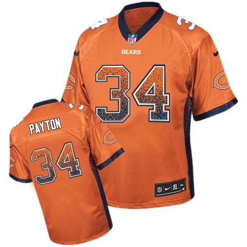 Men's Nike Chicago Bears #34 Walter Payton Elite Orange Drift Fashion NFL Jersey