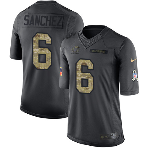 Men's Nike Chicago Bears #6 Mark Sanchez Limited Black 2016 Salute to Service NFL Jersey