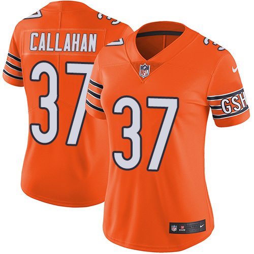 Women's Nike Chicago Bears #37 Bryce Callahan Limited Orange Rush Vapor Untouchable NFL Jersey