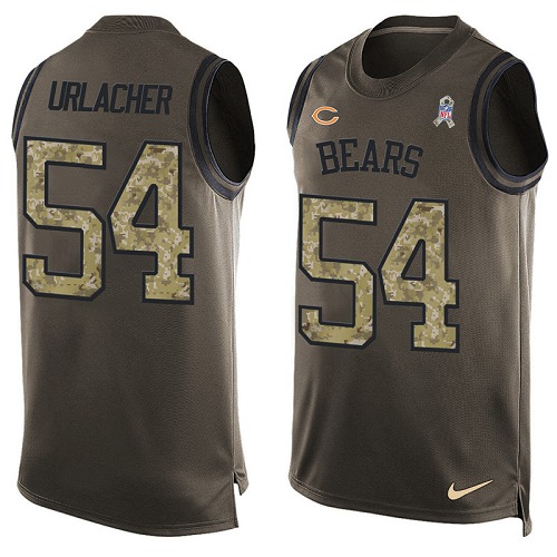 Men's Nike Chicago Bears #54 Brian Urlacher Limited Green Salute to Service Tank Top NFL Jersey