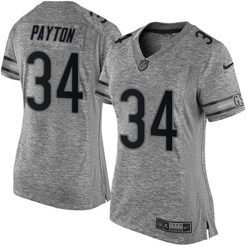Women's Nike Chicago Bears #34 Walter Payton Limited Gray Gridiron NFL Jersey