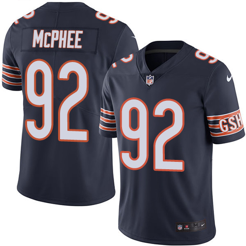 Men's Nike Chicago Bears #92 Pernell McPhee Navy Blue Team Color Vapor Untouchable Limited Player NFL Jersey