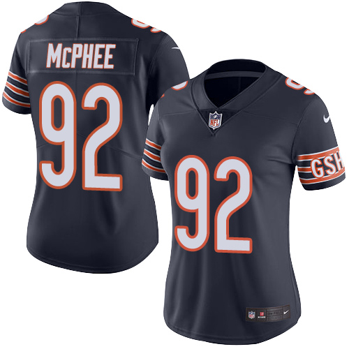 Women's Nike Chicago Bears #92 Pernell McPhee Navy Blue Team Color Vapor Untouchable Limited Player NFL Jersey