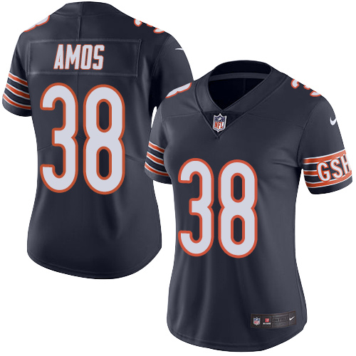 Women's Nike Chicago Bears #38 Adrian Amos Navy Blue Team Color Vapor Untouchable Limited Player NFL Jersey