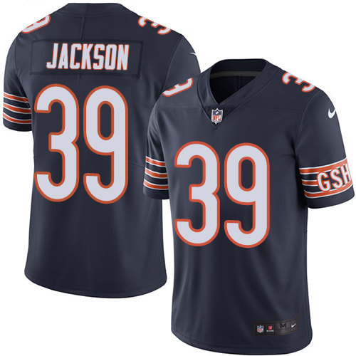 Men's Nike Chicago Bears #39 Eddie Jackson Navy Blue Team Color Vapor Untouchable Limited Player NFL Jersey