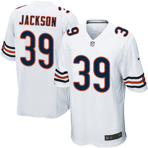 Men's Nike Chicago Bears #39 Eddie Jackson Game White NFL Jersey