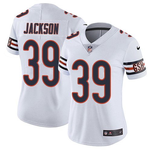 Women's Nike Chicago Bears #39 Eddie Jackson White Vapor Untouchable Limited Player NFL Jersey