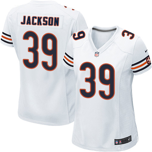 Women's Nike Chicago Bears #39 Eddie Jackson Game White NFL Jersey