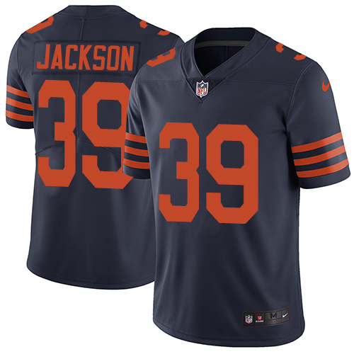 Men's Nike Chicago Bears #39 Eddie Jackson Navy Blue Alternate Vapor Untouchable Limited Player NFL Jersey