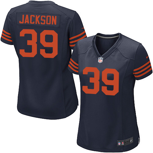 Women's Nike Chicago Bears #39 Eddie Jackson Game Navy Blue Alternate NFL Jersey