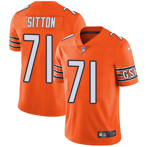 Men's Nike Chicago Bears #71 Josh Sitton Limited Orange Rush Vapor Untouchable NFL Jersey
