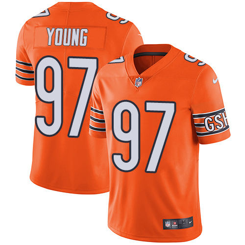 Men's Nike Chicago Bears #97 Willie Young Limited Orange Rush Vapor Untouchable NFL Jersey