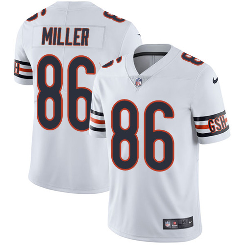 Men's Nike Chicago Bears #86 Zach Miller White Vapor Untouchable Limited Player NFL Jersey
