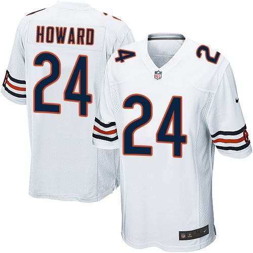 Men's Nike Chicago Bears #24 Jordan Howard Game White NFL Jersey