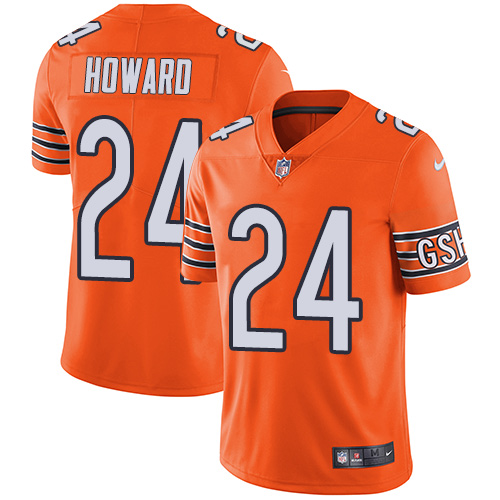 Men's Nike Chicago Bears #24 Jordan Howard Limited Orange Rush Vapor Untouchable NFL Jersey
