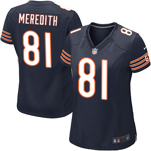 Women's Nike Chicago Bears #81 Cameron Meredith Game Navy Blue Team Color NFL Jersey