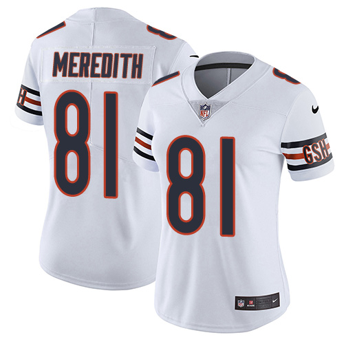 Women's Nike Chicago Bears #81 Cameron Meredith White Vapor Untouchable Limited Player NFL Jersey