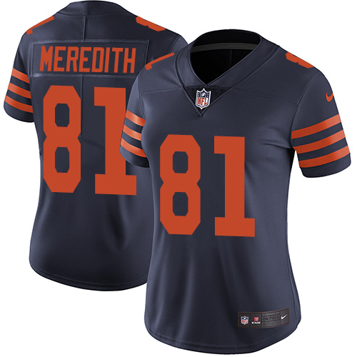 Women's Nike Chicago Bears #81 Cameron Meredith Navy Blue Alternate Vapor Untouchable Limited Player NFL Jersey
