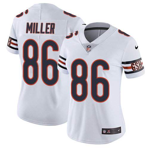 Women's Nike Chicago Bears #86 Zach Miller White Vapor Untouchable Elite Player NFL Jersey