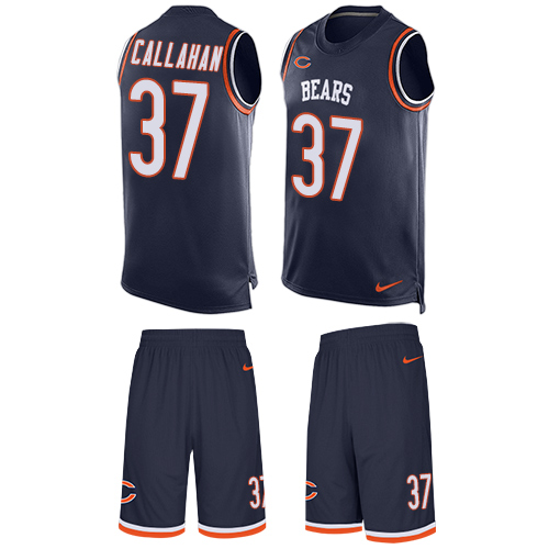 Men's Nike Chicago Bears #37 Bryce Callahan Limited Navy Blue Tank Top Suit NFL Jersey
