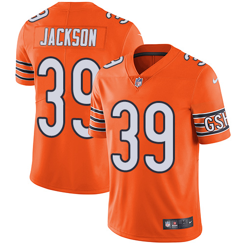 Men's Nike Chicago Bears #39 Eddie Jackson Limited Orange Rush Vapor Untouchable NFL Jersey