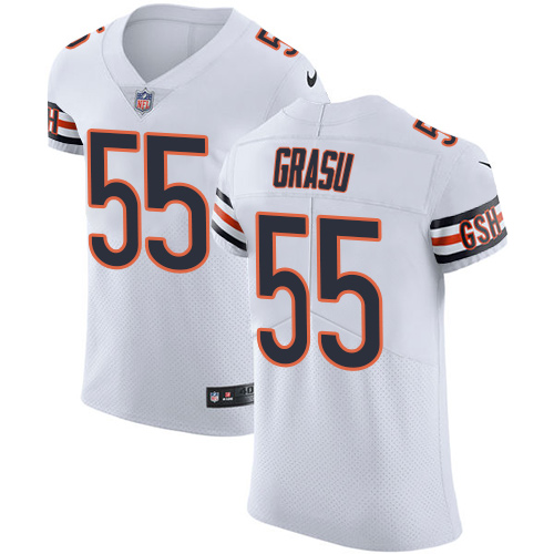 Men's Nike Chicago Bears #55 Hroniss Grasu Elite White NFL Jersey