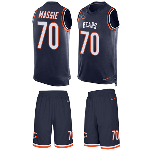 Men's Nike Chicago Bears #70 Bobby Massie Limited Navy Blue Tank Top Suit NFL Jersey