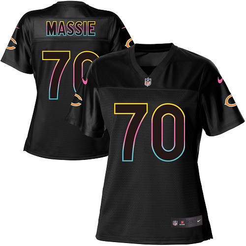 Women's Nike Chicago Bears #70 Bobby Massie Game Black Fashion NFL Jersey