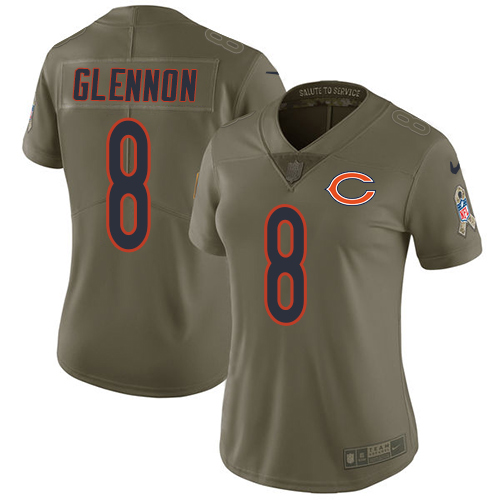 Women's Nike Chicago Bears #8 Mike Glennon Limited Olive 2017 Salute to Service NFL Jersey