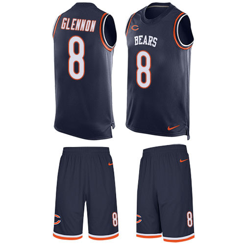 Men's Nike Chicago Bears #8 Mike Glennon Limited Navy Blue Tank Top Suit NFL Jersey