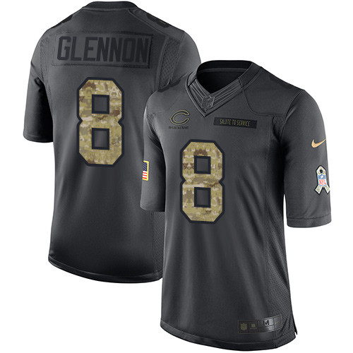 Men's Nike Chicago Bears #8 Mike Glennon Limited Black 2016 Salute to Service NFL Jersey