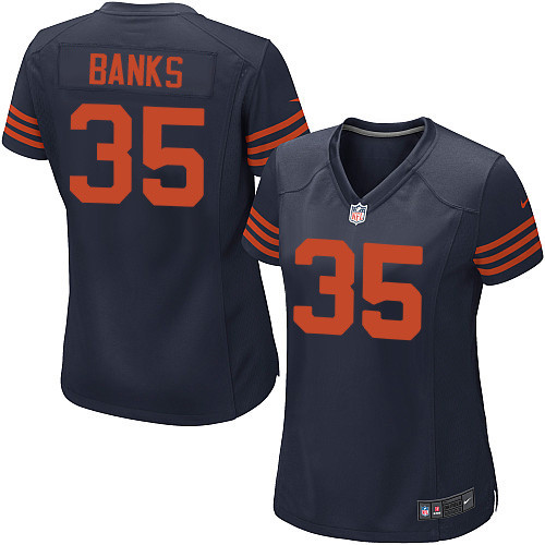 Women's Nike Chicago Bears #35 Johnthan Banks Game Navy Blue Alternate NFL Jersey