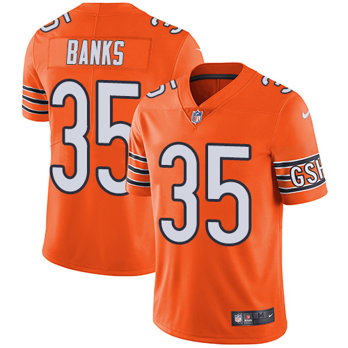 Men's Nike Chicago Bears #35 Johnthan Banks Elite Orange Rush Vapor Untouchable NFL Jersey