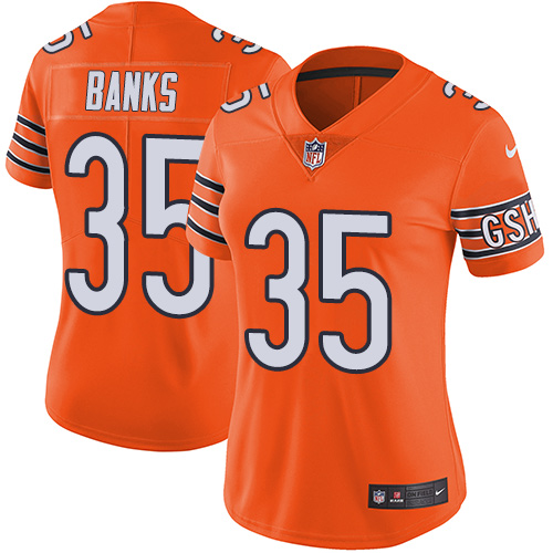 Women's Nike Chicago Bears #35 Johnthan Banks Limited Orange Rush Vapor Untouchable NFL Jersey