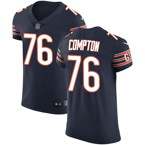 Men's Nike Chicago Bears #76 Tom Compton Navy Blue Team Color Vapor Untouchable Elite Player NFL Jersey