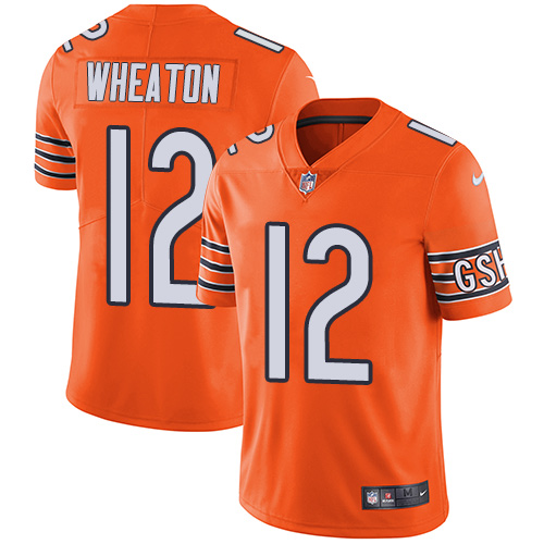 Men's Nike Chicago Bears #12 Markus Wheaton Elite Orange Rush Vapor Untouchable NFL Jersey