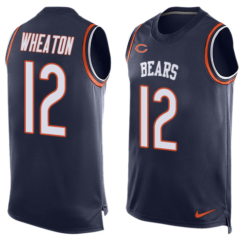Men's Nike Chicago Bears #12 Markus Wheaton Limited Navy Blue Player Name & Number Tank Top NFL Jersey
