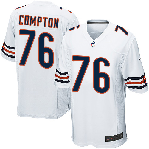 Men's Nike Chicago Bears #76 Tom Compton Game White NFL Jersey