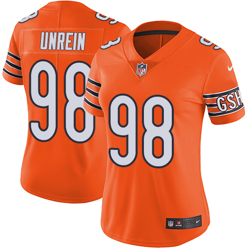 Women's Nike Chicago Bears #98 Mitch Unrein Limited Orange Rush Vapor Untouchable NFL Jersey