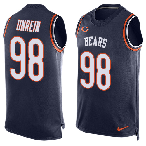 Men's Nike Chicago Bears #98 Mitch Unrein Limited Navy Blue Player Name & Number Tank Top NFL Jersey