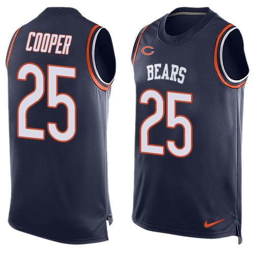 Men's Nike Chicago Bears #25 Marcus Cooper Limited Navy Blue Player Name & Number Tank Top NFL Jersey